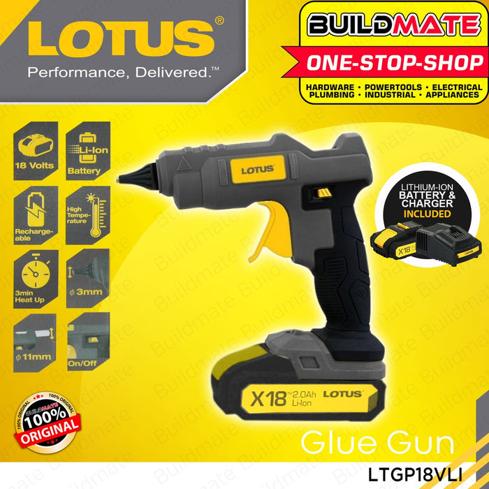 [BUNDLE] Lotus Cordless Glue Gun 18V with Battery And Charger LTGP18VLI + LTFC1800 +LTBP18G-2