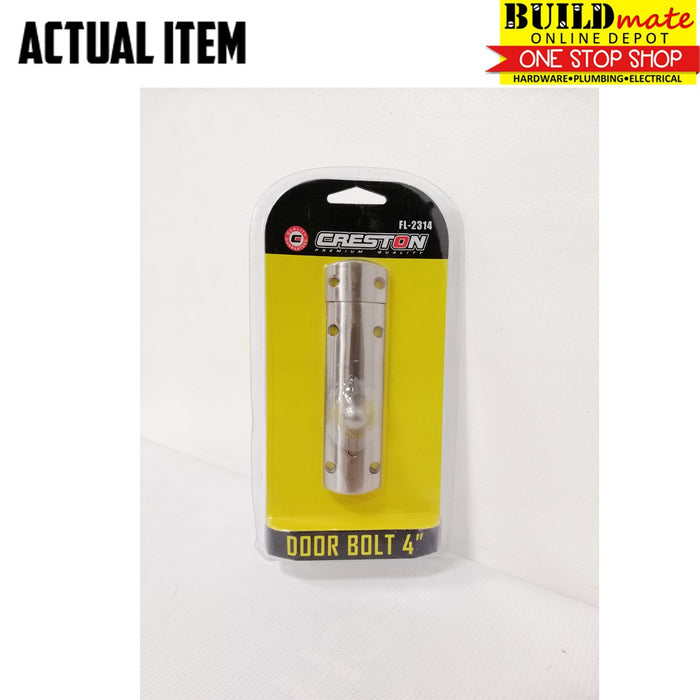 CRESTON Door Barrel Bolt 4" NICKEL PLATED FL-2314