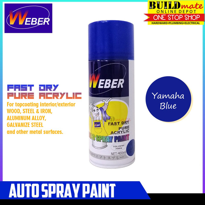 BUILDMATE Weber / Bosny Auto Spray Paint 400ml Fast Drying Pure Acrylic Color Sprayer Paint Automotive Finishes SOLD PER PIECE