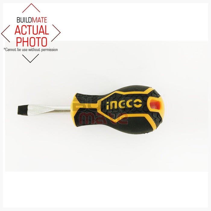 INGCO 6.5mm Stubby Slotted Screwdriver HS282038 •BUILDMATE• IHT