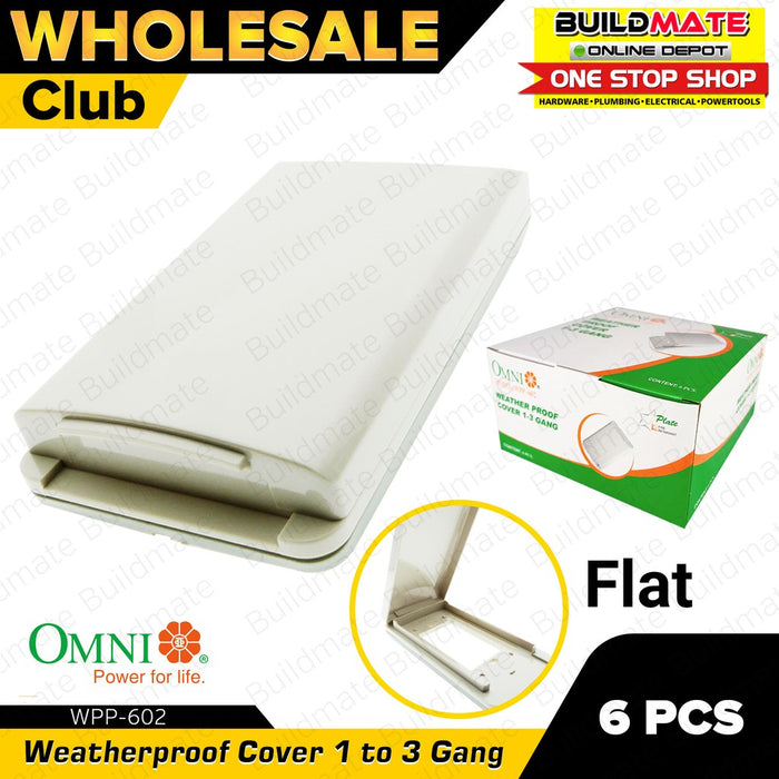 [WHOLESALE] (6PCS) OMNI Weatherproof Cover 1 to 3 Gang Flat for Switch & Outlet WPP-602 •BUILDMATE•