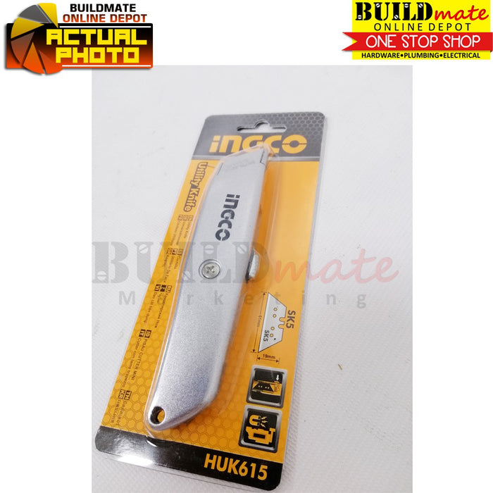 INGCO Utility Knife Zinc Alloy Body HUK615 •BUILDMATE• IHT