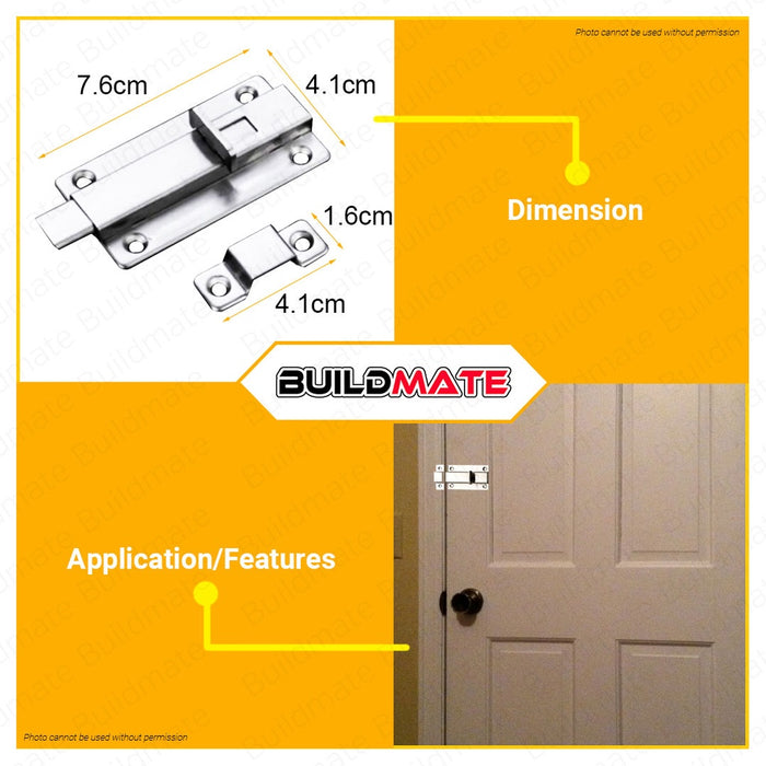 YALE Essential Series Door Buckle Barrel Bolt #YEDB1001 US32D Satin Stainless Steel YEDB1001-US32D