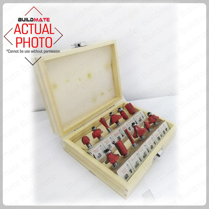 MEGA Router Bits Set 12PCS/SET •BUILDMATE• — Buildmate