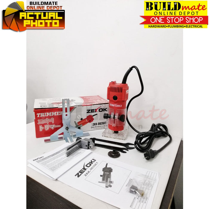 [BUNDLE] ZEKOKI Palm Router Trimmer 500W ZKK-0635ET W/ MAILTANK Router Bit 12PCS 1/4" +FREE MEGATAPE