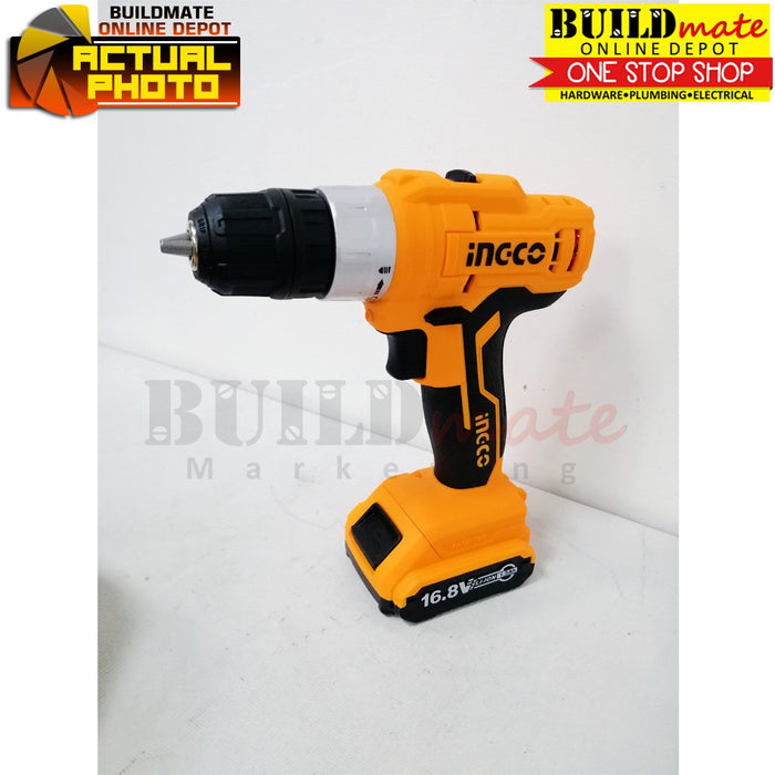 FREE GIFT! INGCO 2 Speed Li-Ion Cordless Drill 16.8V Variable Speed CDLI1611 IPT