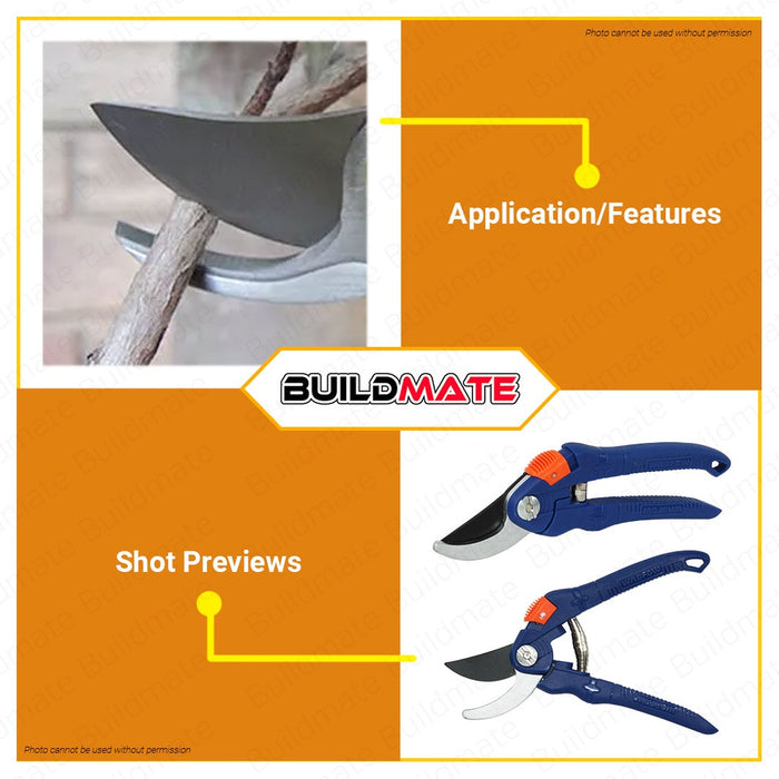 WADFOW Pruning Shear Garden Plant Pruning Shear Scissor 200mm 8" Inch WPA1E08 •BUILDMATE• WHT