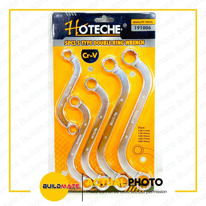 HOTECHE 5PCS/SET S Type Double Ring Wrench Cr-V 191006 •BUILDMATE•