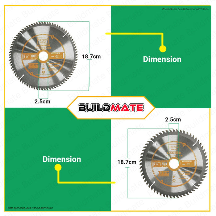 HOYOMA JAPAN TCT Aluminum Cutting Circular Saw Blade for 7-1/4 variant 60T | 80T •BUILDMATE•
