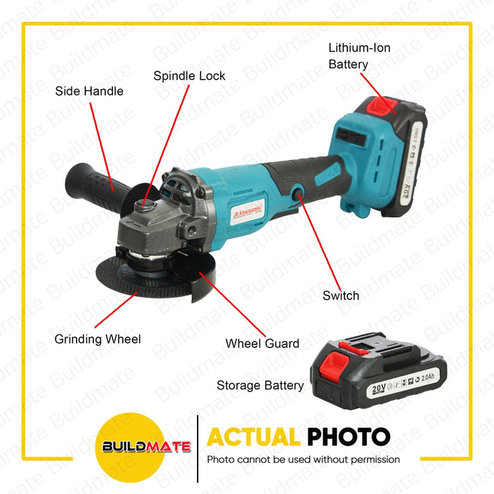 JR KAWASAKI Cordless Angle Grinder JRCAG21V •BUILDMATE•