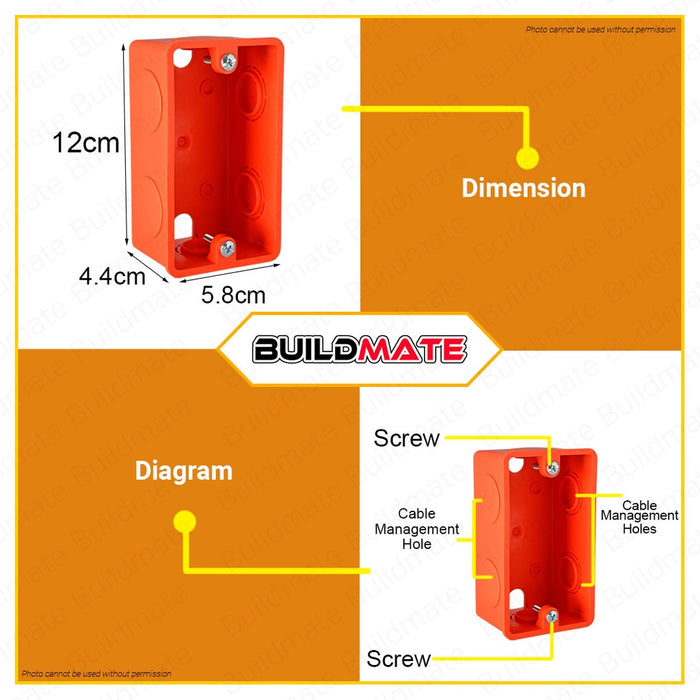 OMNI PVC Electrical Utility  Box 2 x 4  WUB-001 •BUILDMATE•