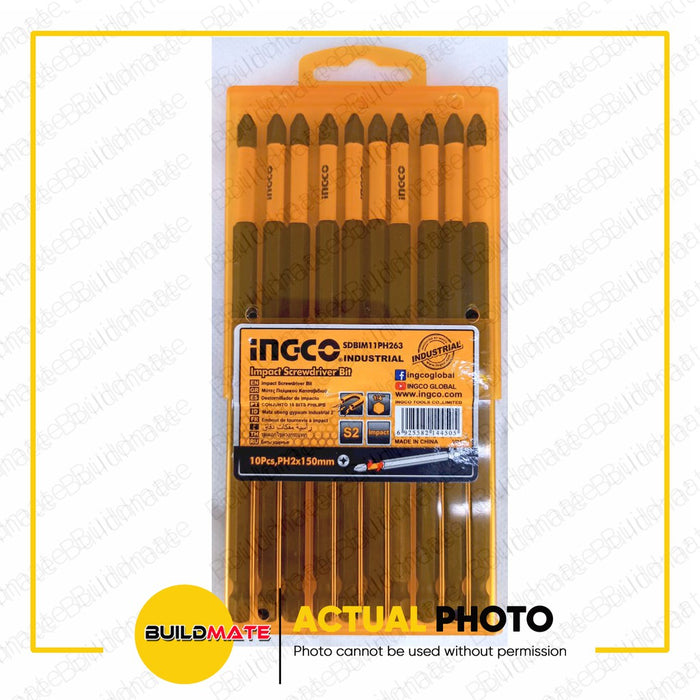 INGCO Impact Screwdriver Bit 10PCS/SET SDBIM11PH263 •BUILDMATE• IHT