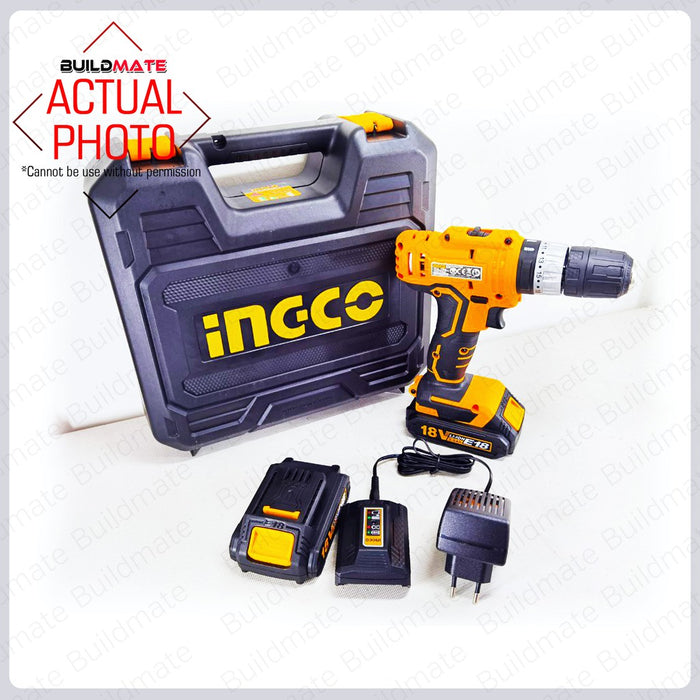 FREE GIFT! INGCO Lithium-Ion Cordless 18V Impact Drill CIDLI1801 w/case +FREE HKTH10258 TOOL SET IPT