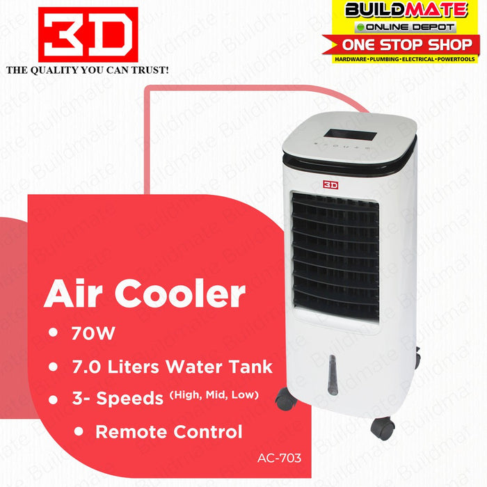 3D AC-703 Eco Freeze Air Cooler 7L •BUILDMATE•