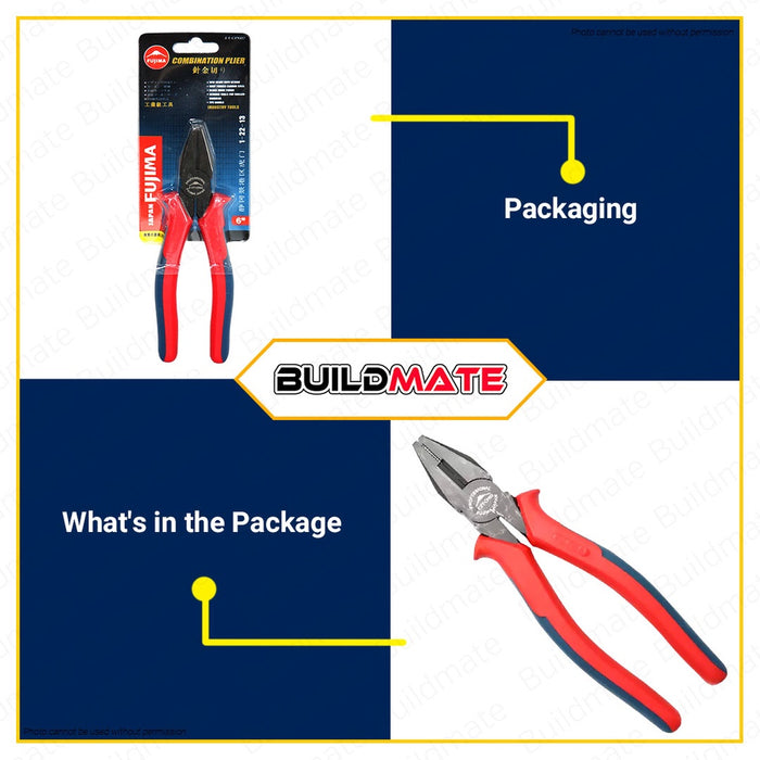 FUJIMA JAPAN Combination Plier 6" FT-CP602 •BUILDMATE•