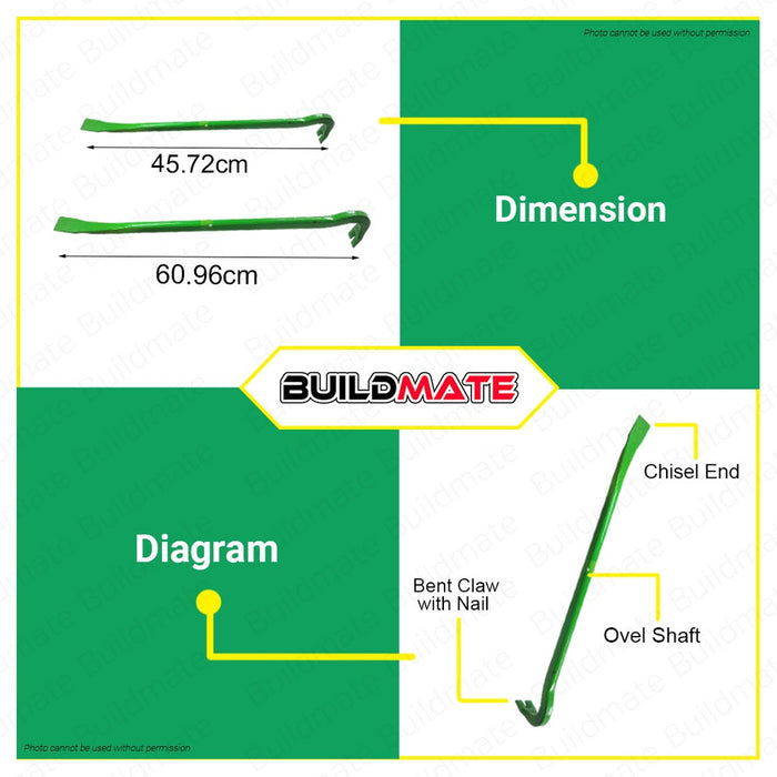 HOYOMA JAPAN Claw Bar Nail Remover Bar Crowbar Bareta SUPER HEAVY DUTY  18"  | 24" SOLD PER PIECE