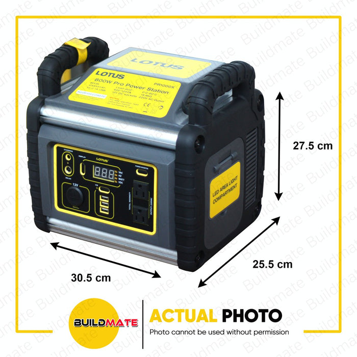 LOTUS 800W PRO Rechargeable Portable Power Station Generator Supply with Car Jump Starter PR1000X PRO •BUILDMATE•