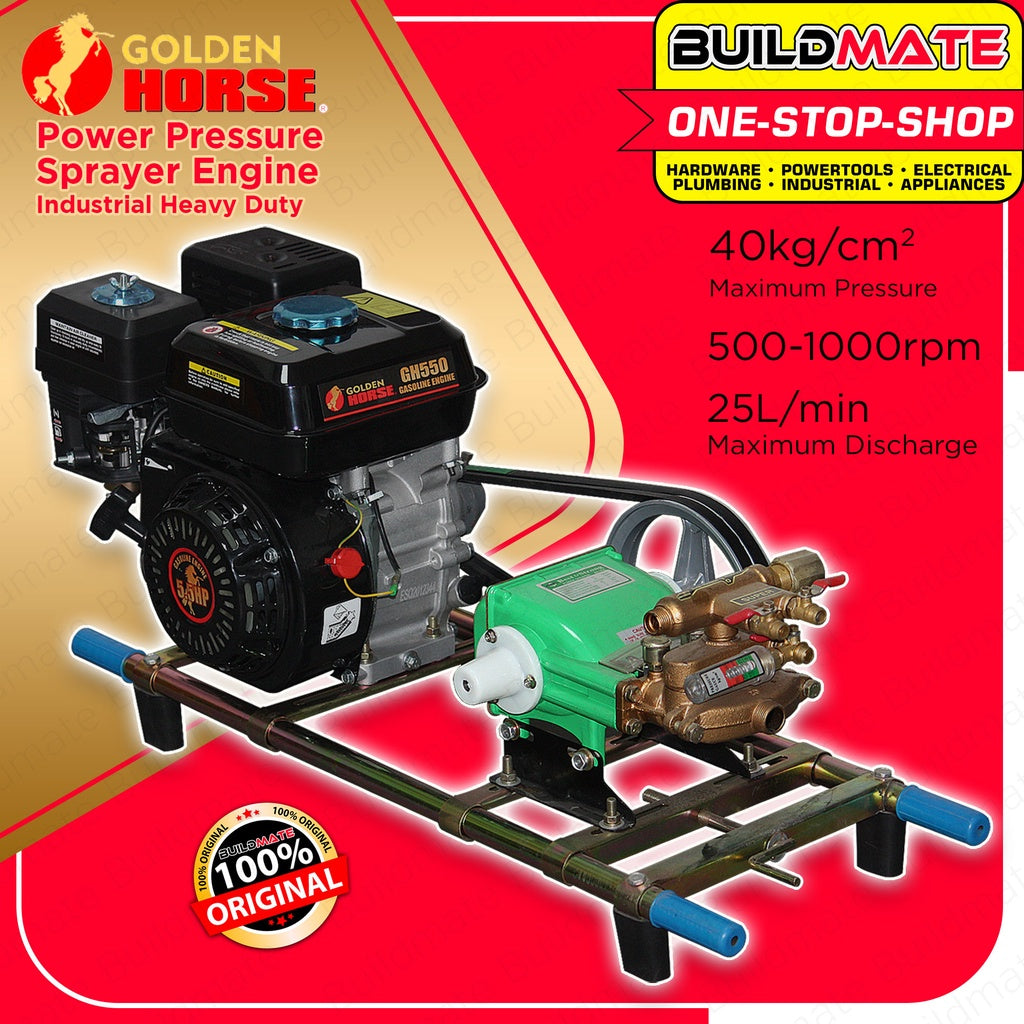 garden sprayer philippines GOLDEN HORSE 5.5HP Power Pressure Sprayer Engine Driven Industrial Hea —  Buildmate