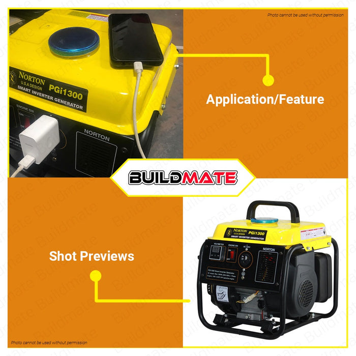NORTON Digital Inverter Gasoline Generator PGi1300 1300W 1.3 KVA 4 Stroke 2.8HP •BUILDMATE•