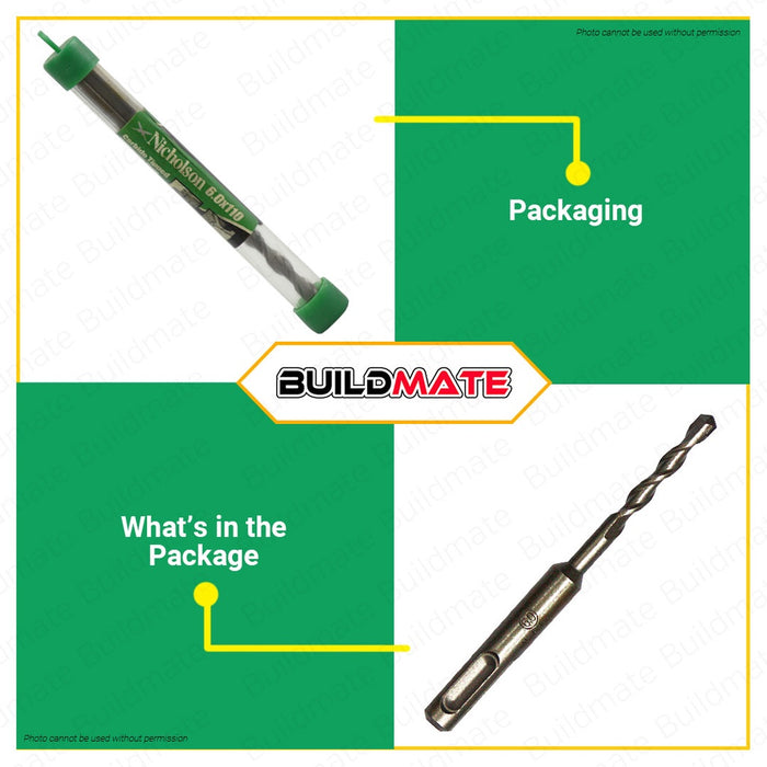 Nicholson SDS Hammer Drill Bit Carbide Tipped 5.0x110mm 21219002 |  6.0x110mm 219006 SOLD PER PIECE