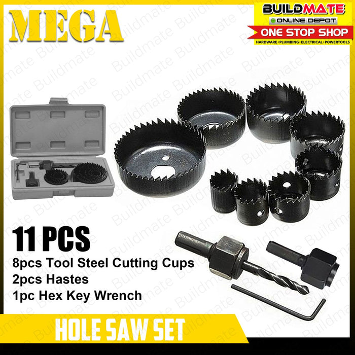 PROMAN / MEGA Hole Saw Set 11PCS SOLD PER SET •BUILDMATE•
