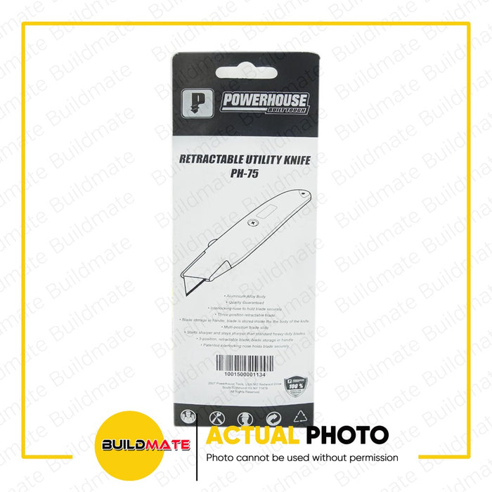 POWERHOUSE ALL STEEL Retractable Utility Knife PH-75 •BUILDMATE• PHHT
