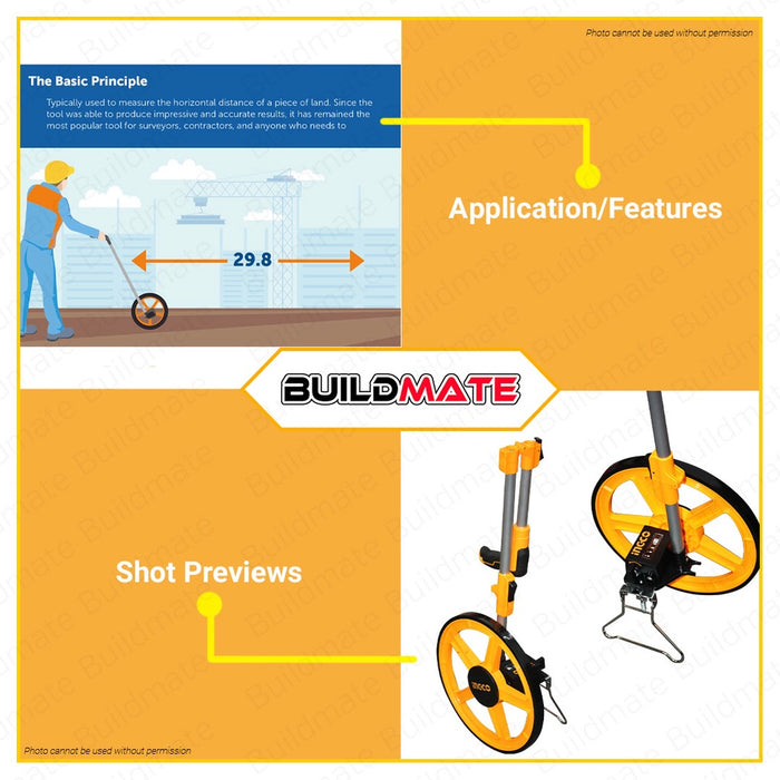 Ingco Foldable Measuring Wheel Measure HDMW45 100% ORIGINAL / AUTHENTIC •BUILDMATE• IHT