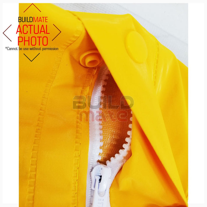 BUILDMATE Ingco New PVC Rain Suit Set M-3XL Waterproof Zippered Hooded Raincoat Outdoor Rain Gear HRCTSKT031 - IHT