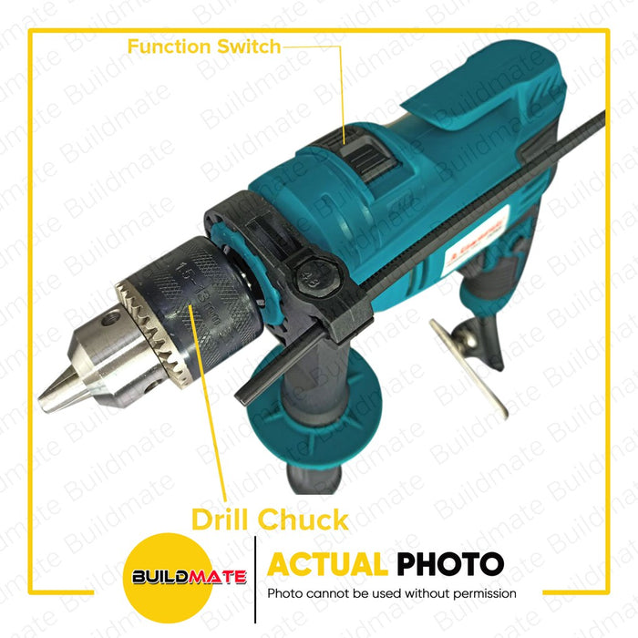 JR KAWASAKI Japan 750W Impact Hammer Drill Kit HP1630 + FREE GLOVES AND TAPE MEASURE •BUILDMATE