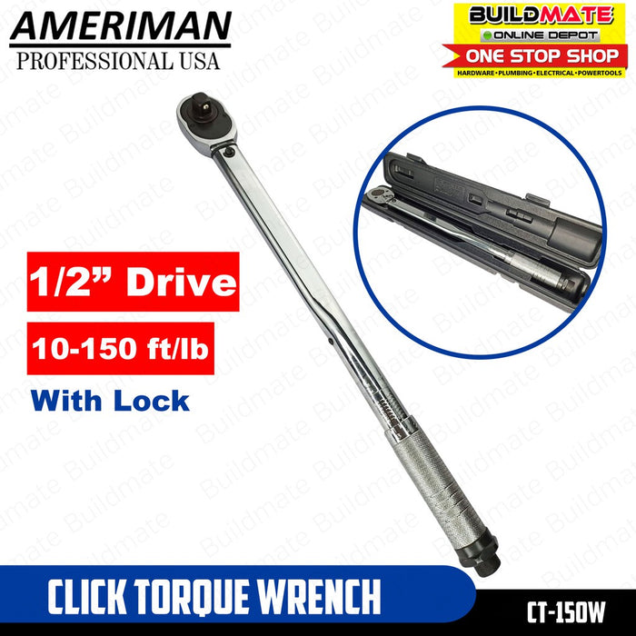 AMERIMAN Click Torque Wrench with Lock 1/2" •BUILDMATE•