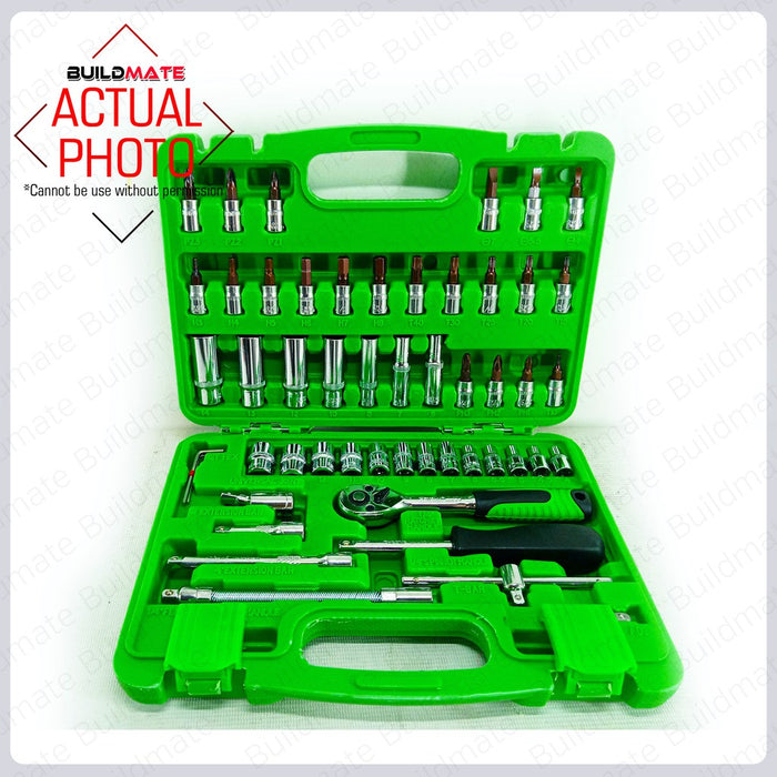 HOYOMA 53PCS Deep Socket Set 1/4" Inch Drive Ratchet Socket Wrench Set HT-DS1453 •BUILDMATE• HYMA