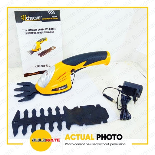 HOTECHE 2 in 1 Lithium Cordless Grass Trimmer & Hedge Trimmer  7.2V G840209 •BUILDMATE•