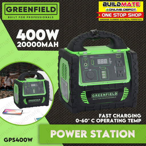 GREENFIELD Portable Power Station Inverter Supply Bank Generator 400W GPS400W •BUILDMATE•