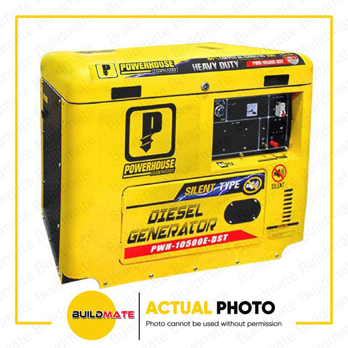 POWERHOUSE Diesel Silent Type Generator with Battery for Electric Start 8.5KW •BUILDMATE• PHI