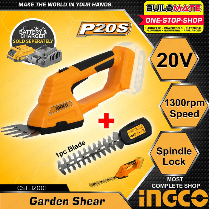 INGCO Lithium-Ion Li-Ion Cordless Garden Shear Power Share 20V CSTLI2001 •BUILDMATE• IPT