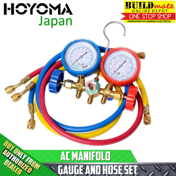 HOYOMA AC Manifold Gauge and Hose SET R12 •BUILDMATE• HYMHT