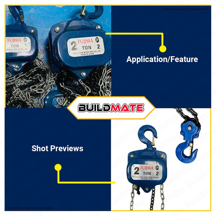 FUJIMA JAPAN Chain Block 2 TONS 2T FT-CB2T •BUILDMATE•