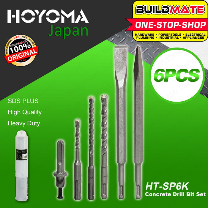 HOYOMA JAPAN SDS Plus Concrete Drill Bits 6 PCS/SET HT-SP6K 100% ORIGINAL •BUILDMATE• HYMHT