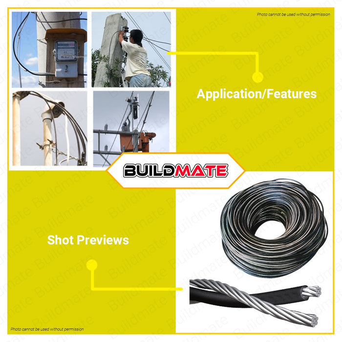 Aluminum Duplex Wire Service Drop Wire 6/7  x 500 Meter 100% ORIGINAL / AUTHENTIC •BUILDMATE•