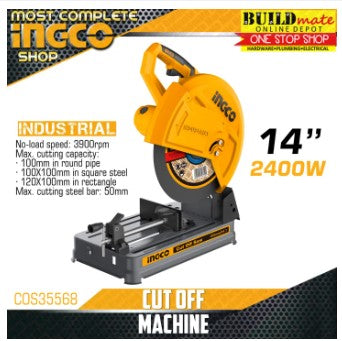 [FREE CUTTING WHEEL] INGCO Cutting Chop Saw Cut Off Machine 14" Inch 2400W Metal Cutting Chopsaw COS35568 100% ORIGINAL / AUTHENTIC •BUILDMATE• IPT