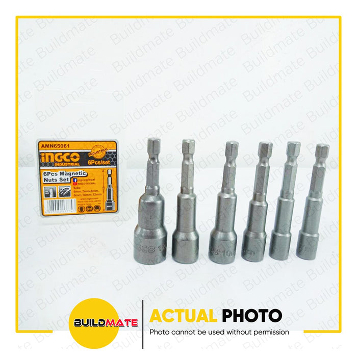 INGCO 6PCS Magnetic Nut Set AMN65061 •BUILDMATE• IHT