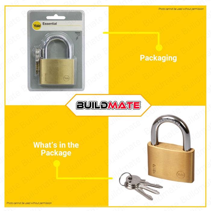 YALE Essential Series SHORT Shackle Brass Padlock SOLD PER PIECE 100% ORIGINAL AUTHENTIC •BUILDMATE•