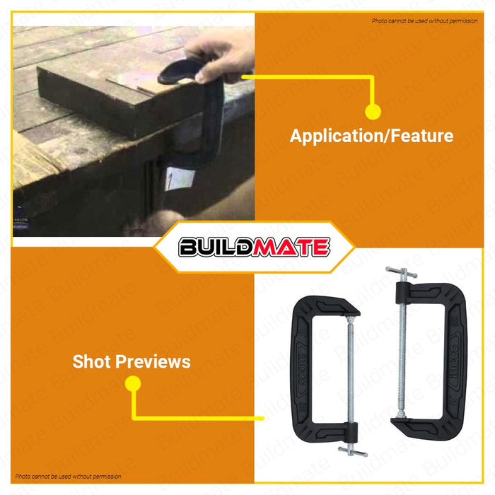 INGCO G Clamp Cast Iron 8" HGC0108 •BUILDMATE• IHT
