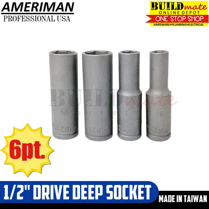 Ameriman 1/2" Drive Deep Socket 12pt. / 6pt. SOLD PER PIECE