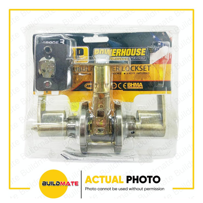 BUILDMATE Powerhouse PRO SERIES Tubular Bathroom Lever Lockset PH812ABBK Antique Brass Finish US5 - PHDH
