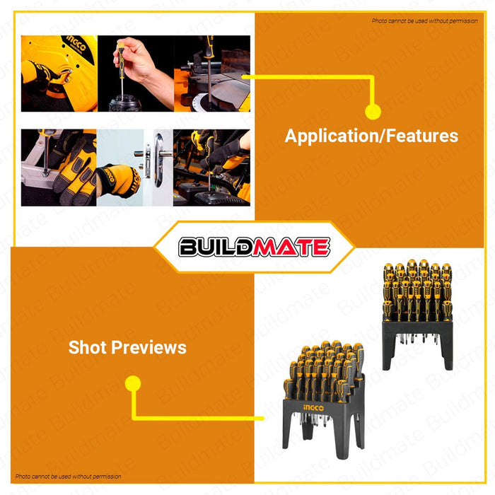 INGCO 26 PCS Screwdriver Set CR-V HKSD2628 + FREE TROWEL •BUILDMATE• IHT