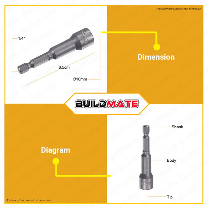 HOTECHE 3PCS/SET 10mm Magnetic Nut Setter Tex Screw HTC-251006 100% ORIGINAL / AUTHENTIC •BUILDMATE•