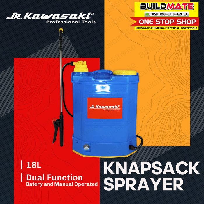 JR KAWASAKI 2in1 Dual Function Manual/Battery Operated Knapsack Sprayer 18L