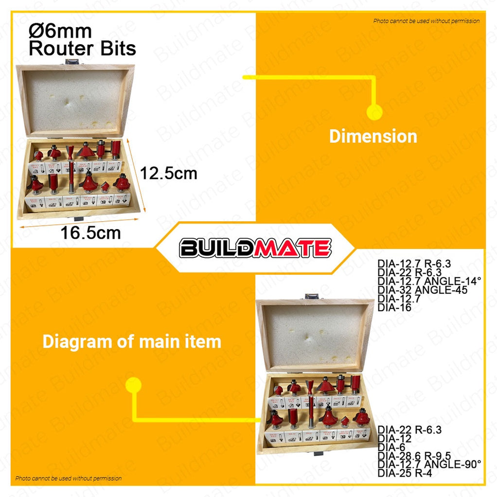 [COMBO] POWERHOUSE Palm Router Trimmer 500W w/ SHIMARU Router Bit 12PC ...