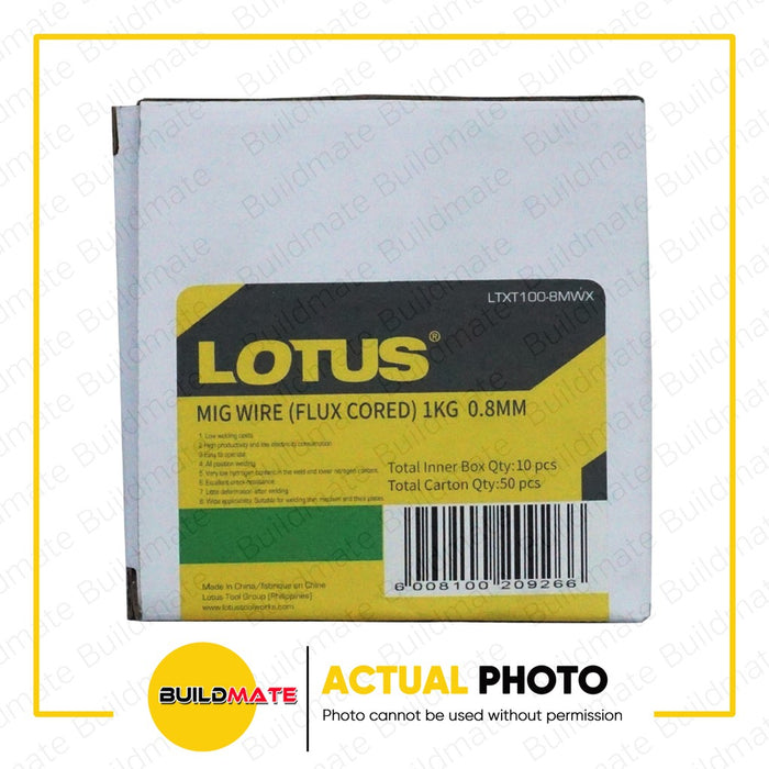 LOTUS Wire Flux Cored for Metal MIG Welding 1KG 0.8mm LTXT100-8MWX •BUILDMATE• LHT